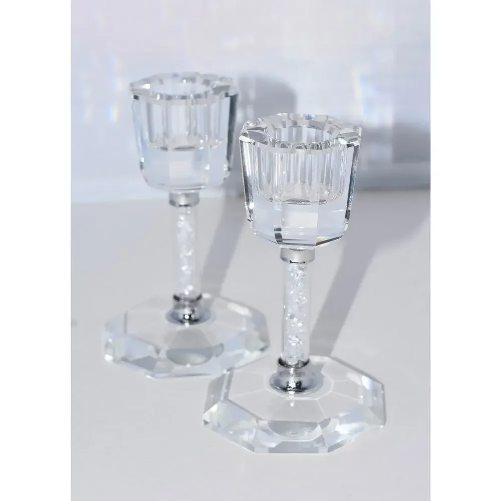 Lucien Piccard Crystal Clear Candlestick Pair 4